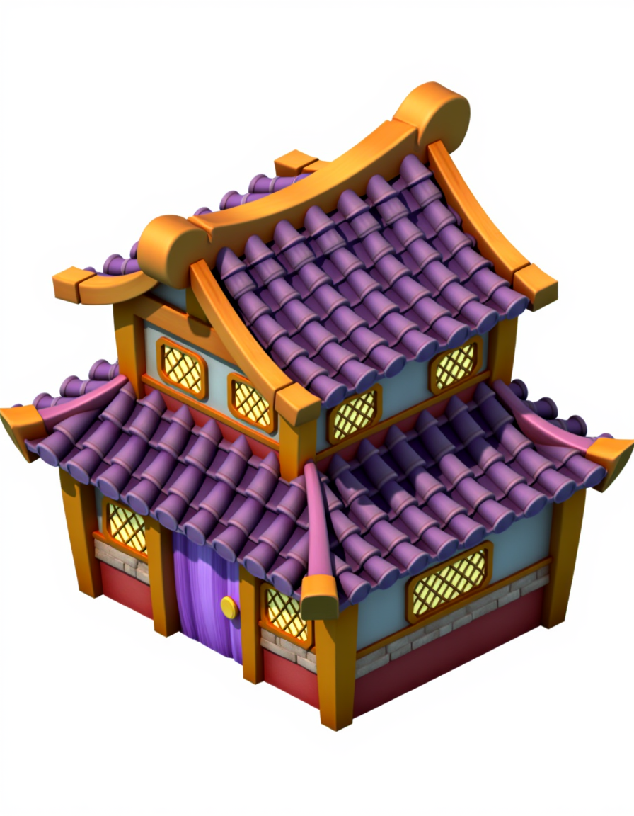 Q版古风3D建筑