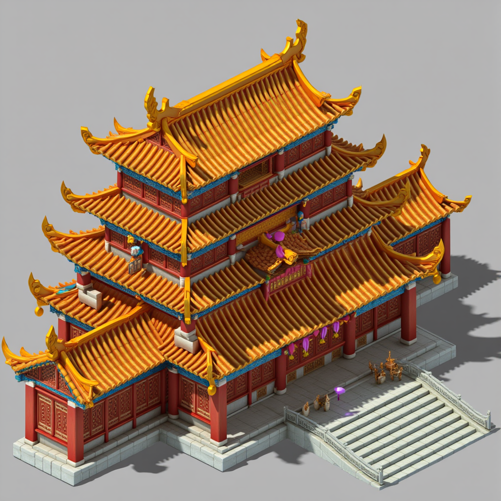 Q版古风3D建筑