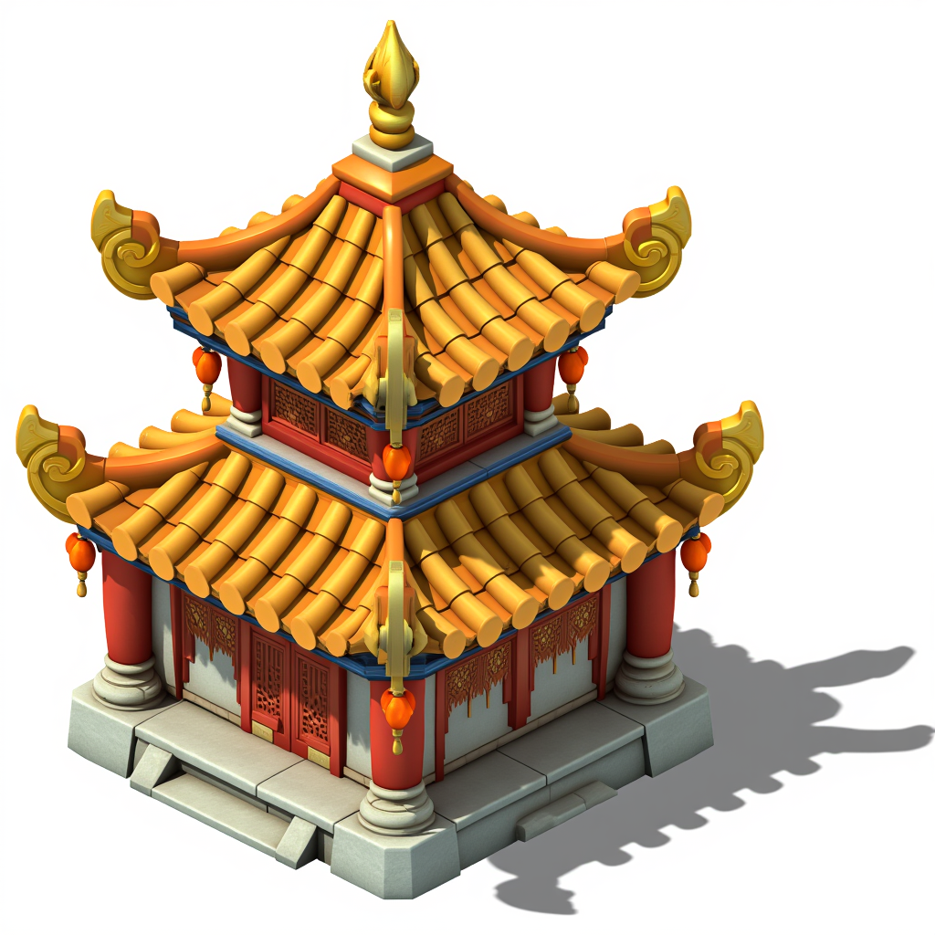 Q版古风3D建筑