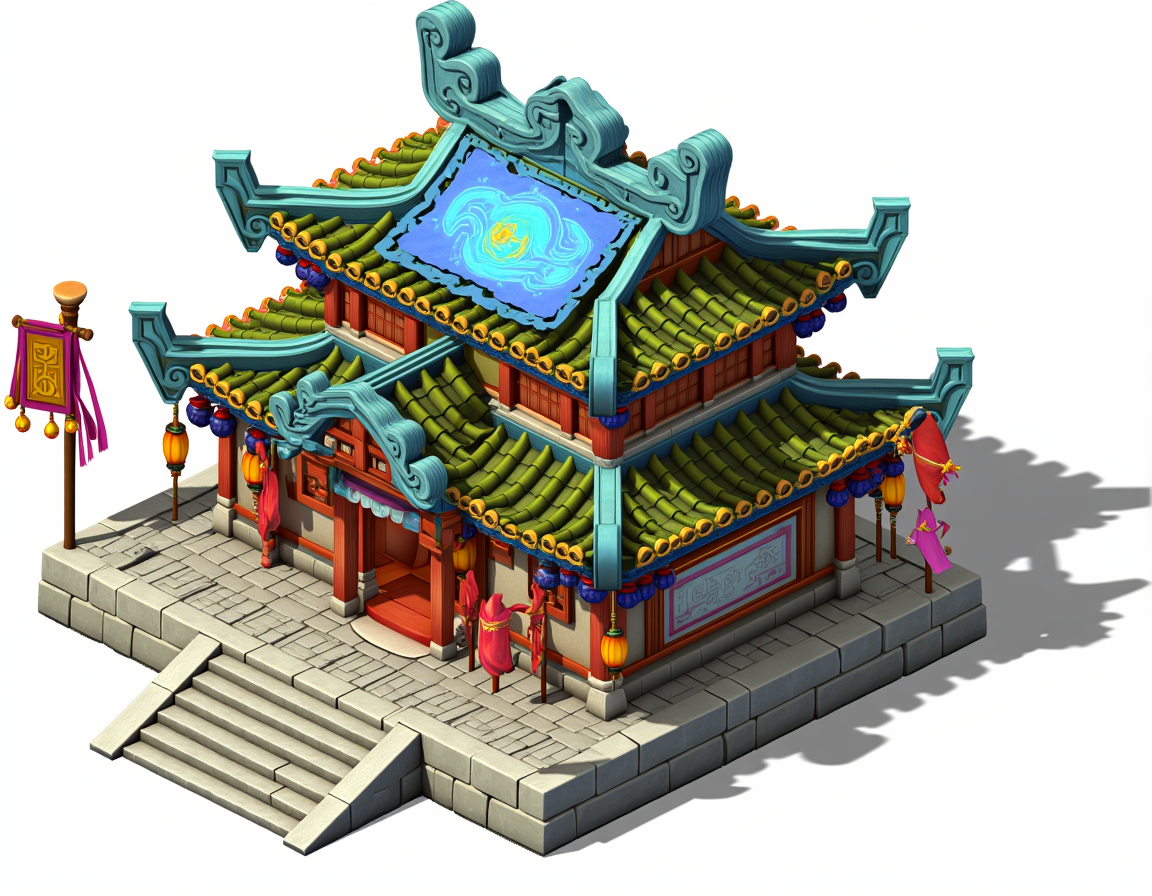 Q版古风3D建筑