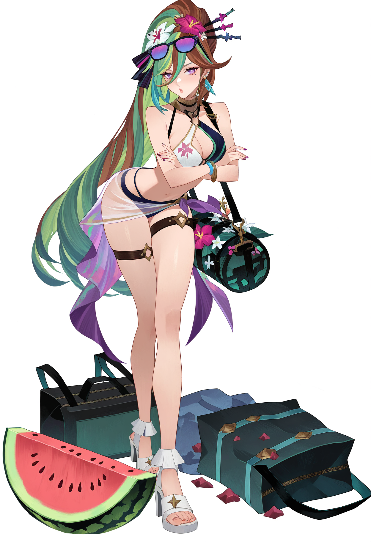 彩色大马尾