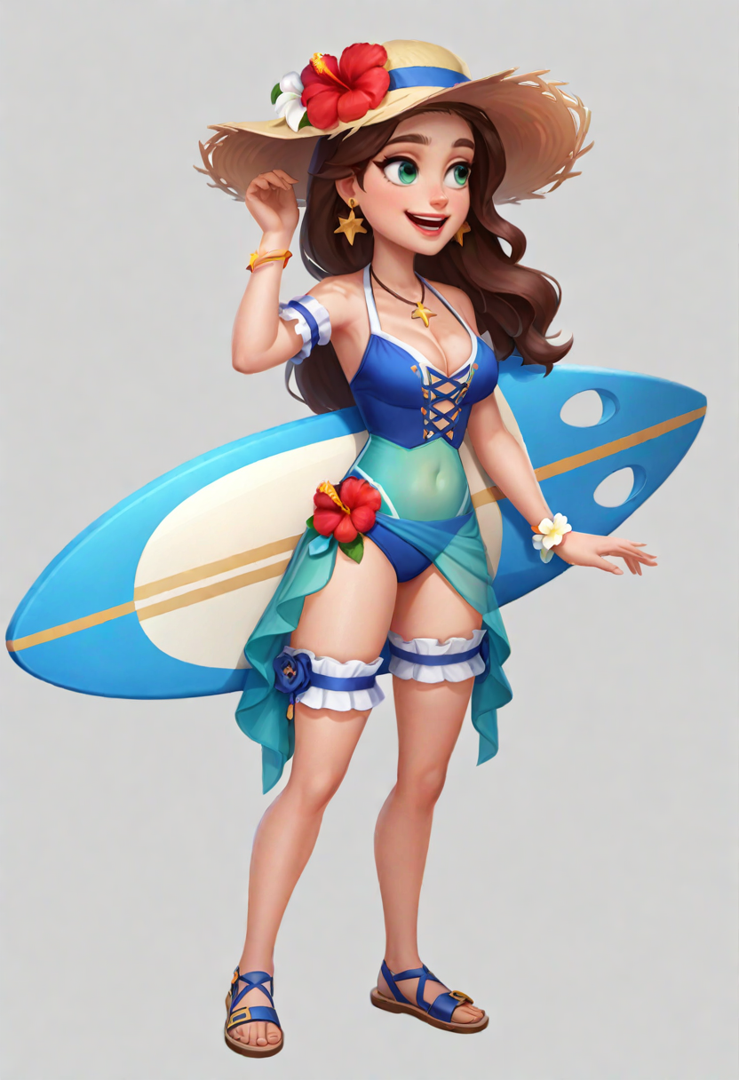 一个冲浪女孩