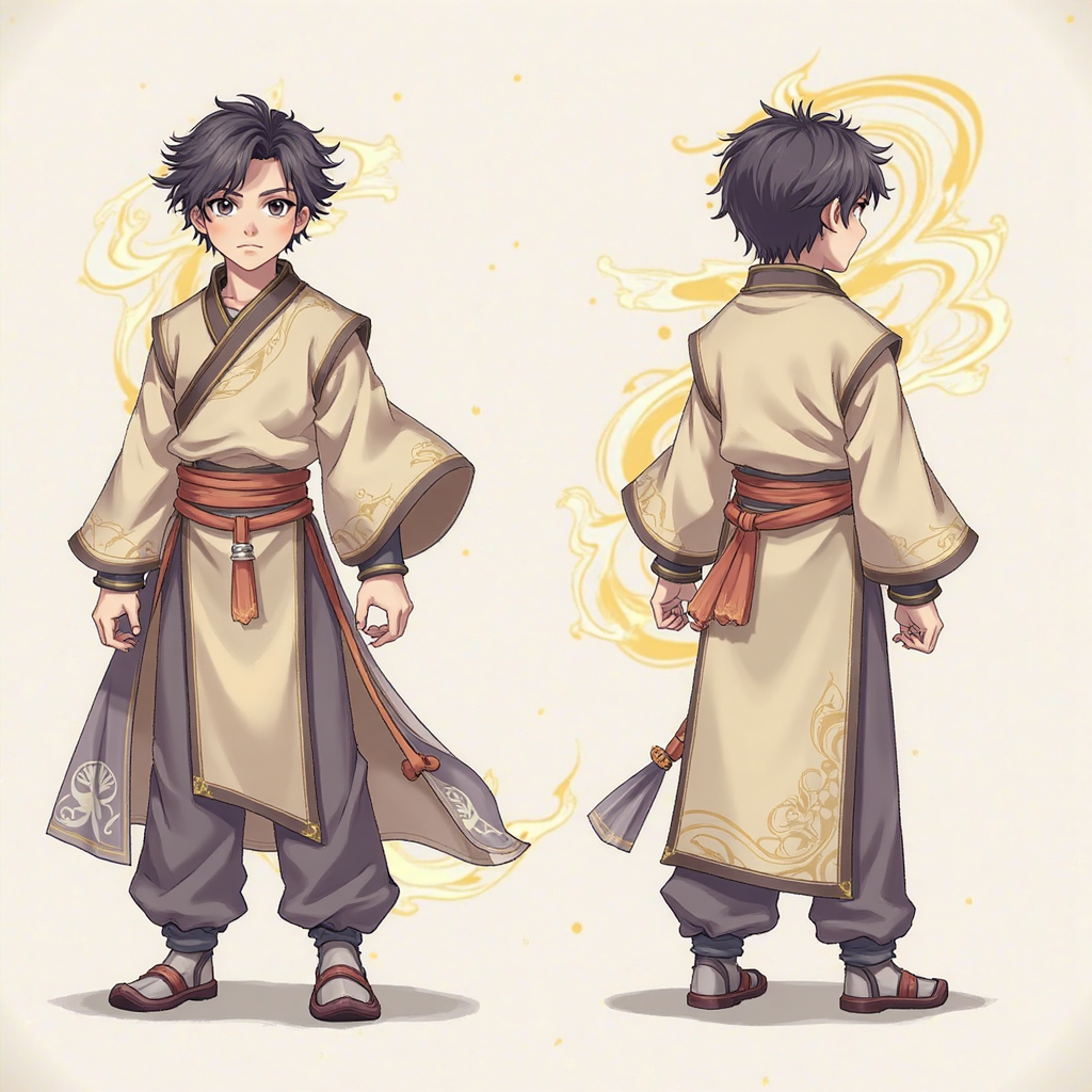 身穿道服的少年