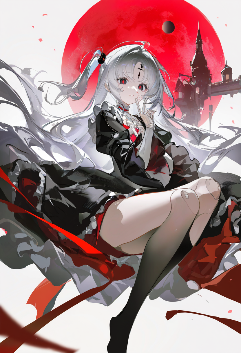 血月下的少女