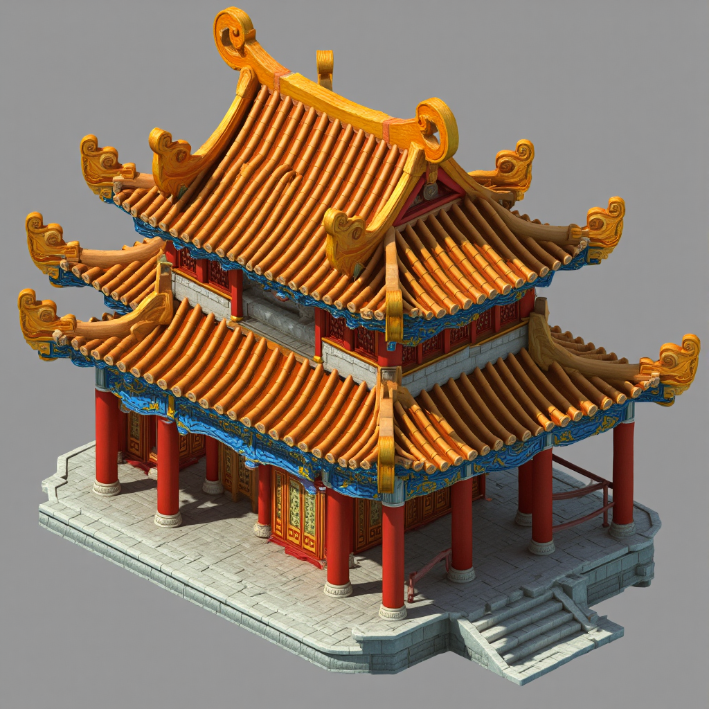q版国风建筑